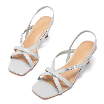 Heels Women's New Comfortable Sheepskin Leather Low Heel Sandals Wedding Banquet Women's Shoes