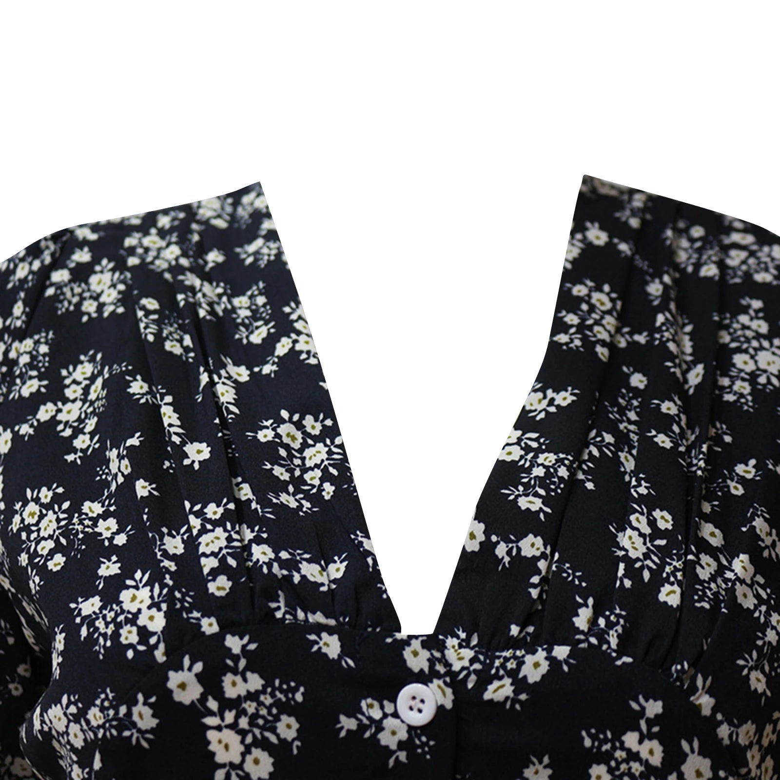 Women's Summer Bohemian Floral Print Long Maxi Dress Retro 3/4 Sleeve V-Neck Button Down High Waist Sundress Streetwear