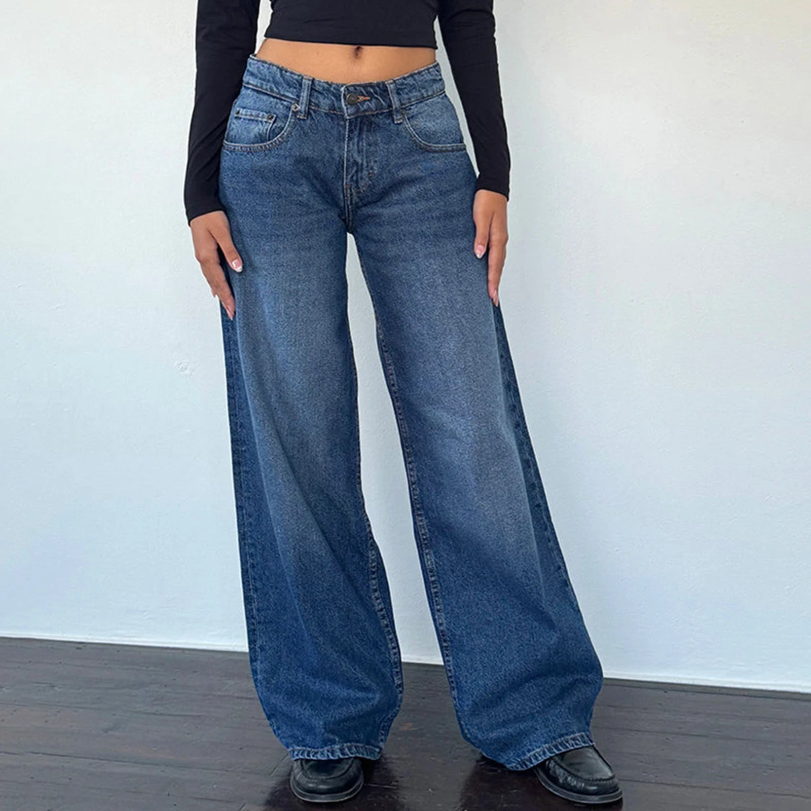 Y2K Baggy Low-Rise Straight Leg Jeans