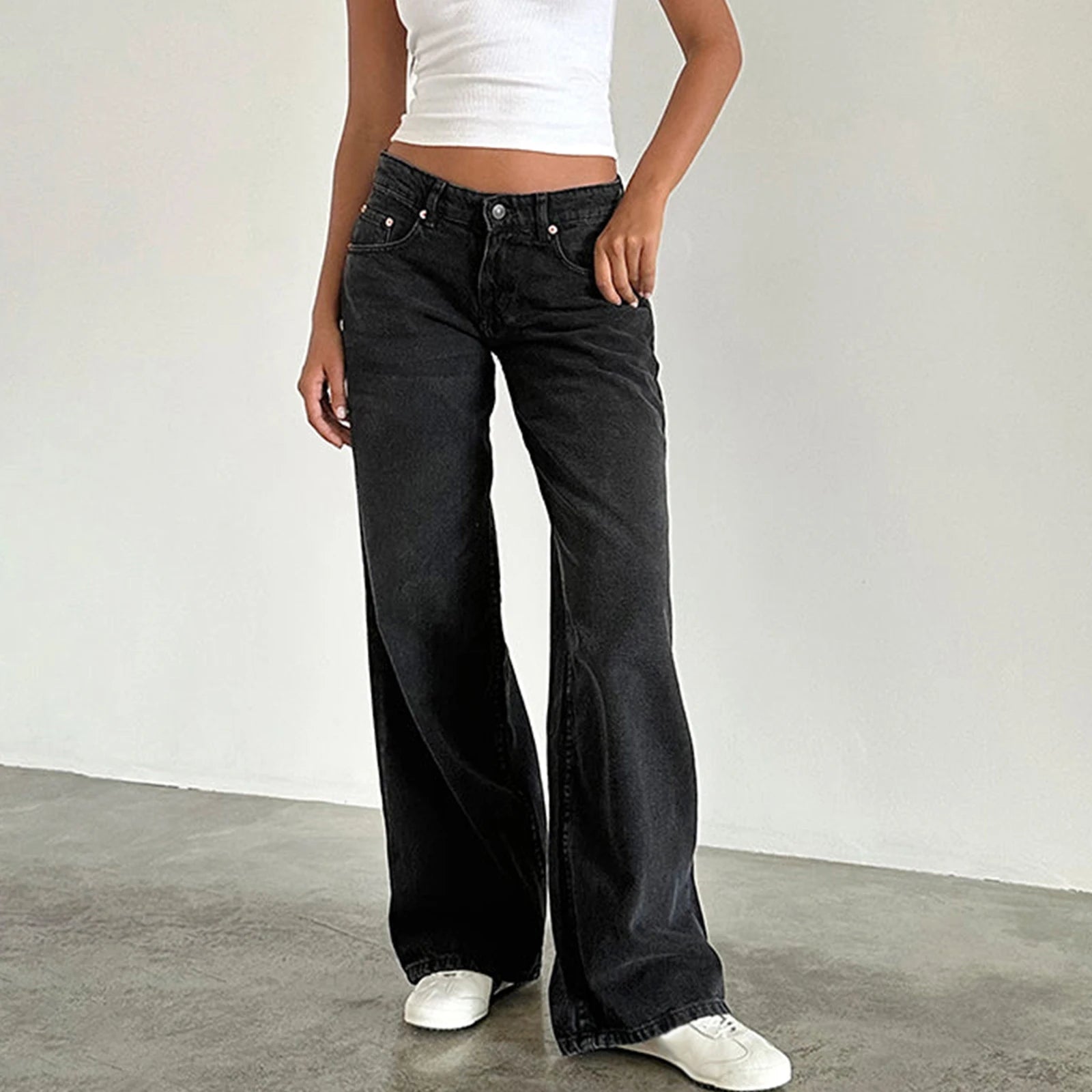 Y2K Baggy Low-Rise Straight Leg Jeans