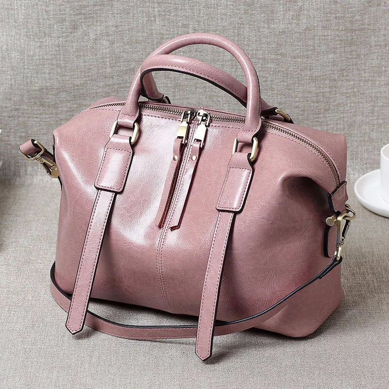 100% Genuine Leather Women Large Handbag Bag Shoulder Ladies Luxury Design Crossbody Bag Commuter Shopping Tote Bag For Women