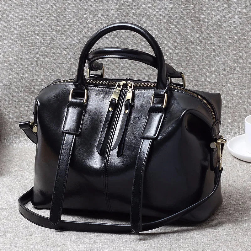 100% Genuine Leather Women Large Handbag Bag Shoulder Ladies Luxury Design Crossbody Bag Commuter Shopping Tote Bag For Women