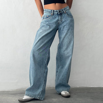 Y2K Baggy Low-Rise Straight Leg Jeans