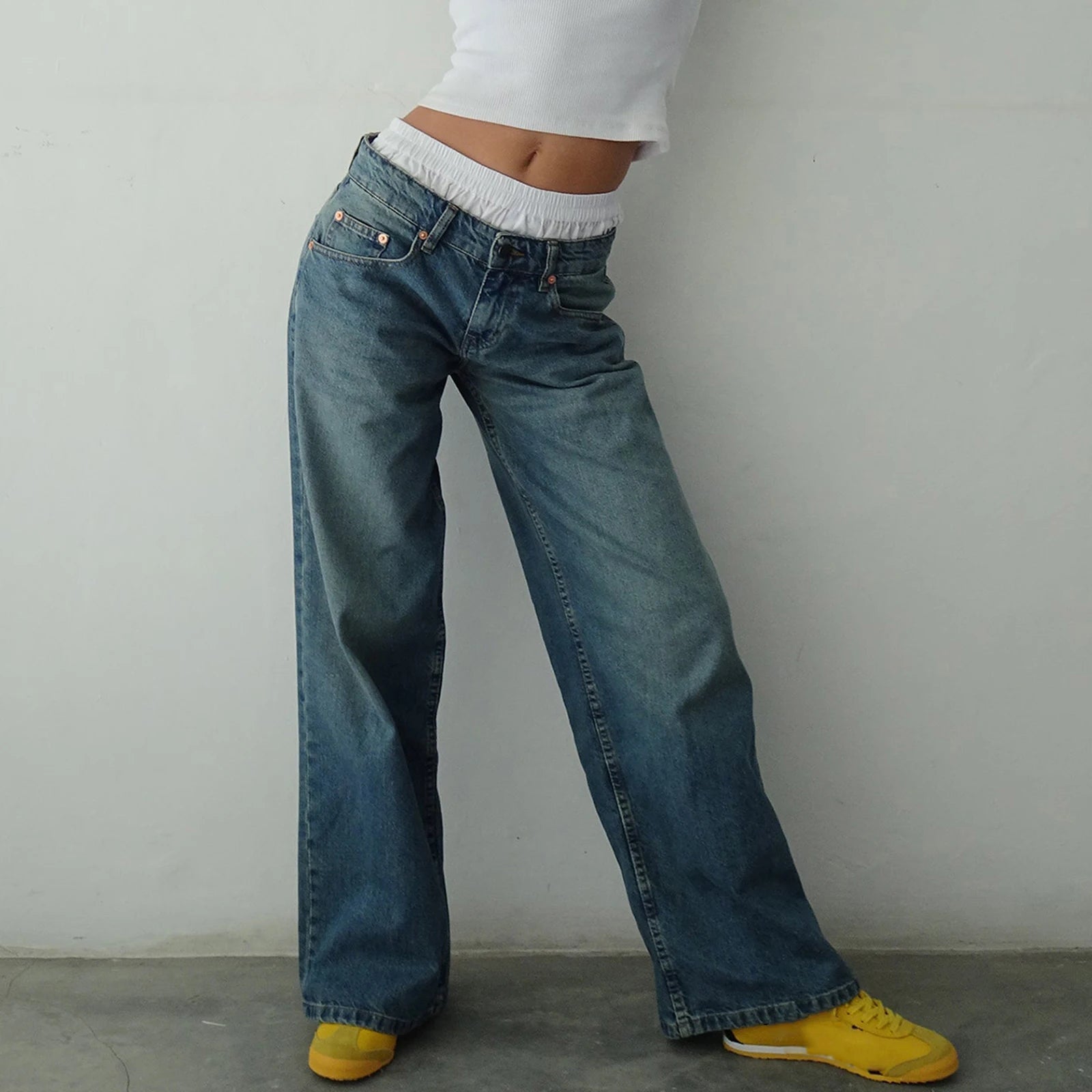 Y2K Baggy Low-Rise Straight Leg Jeans