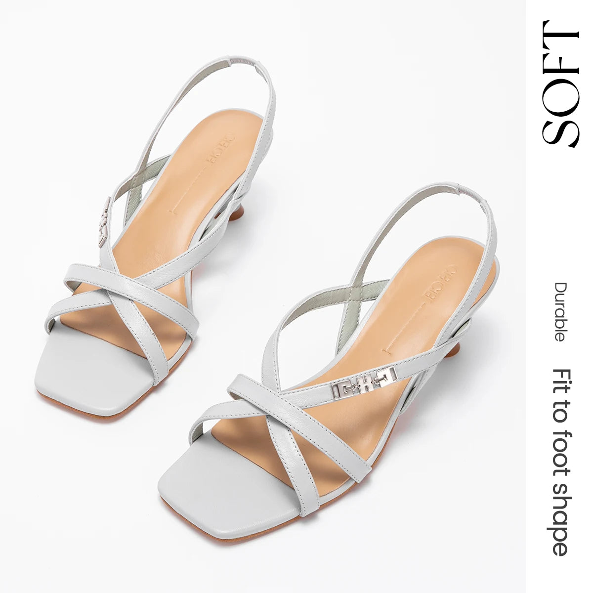 Heels Women's New Comfortable Sheepskin Leather Low Heel Sandals Wedding Banquet Women's Shoes