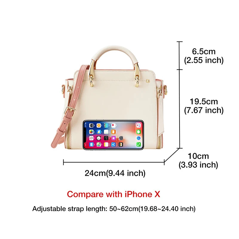 FOXER Split Leather Women Shoulder Bag Elegant Handbag 2025 Autumn Winter Female Large Tote Bag Luxury Design Crossbody Purse