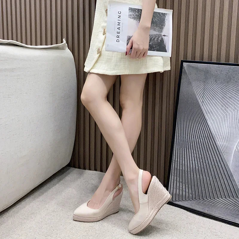 Fashion High Heels Women Party Shoes Super High Wedges Shoes Brand Modern Women Pumps Wedge Heel 10cm Plus Size 41 D138