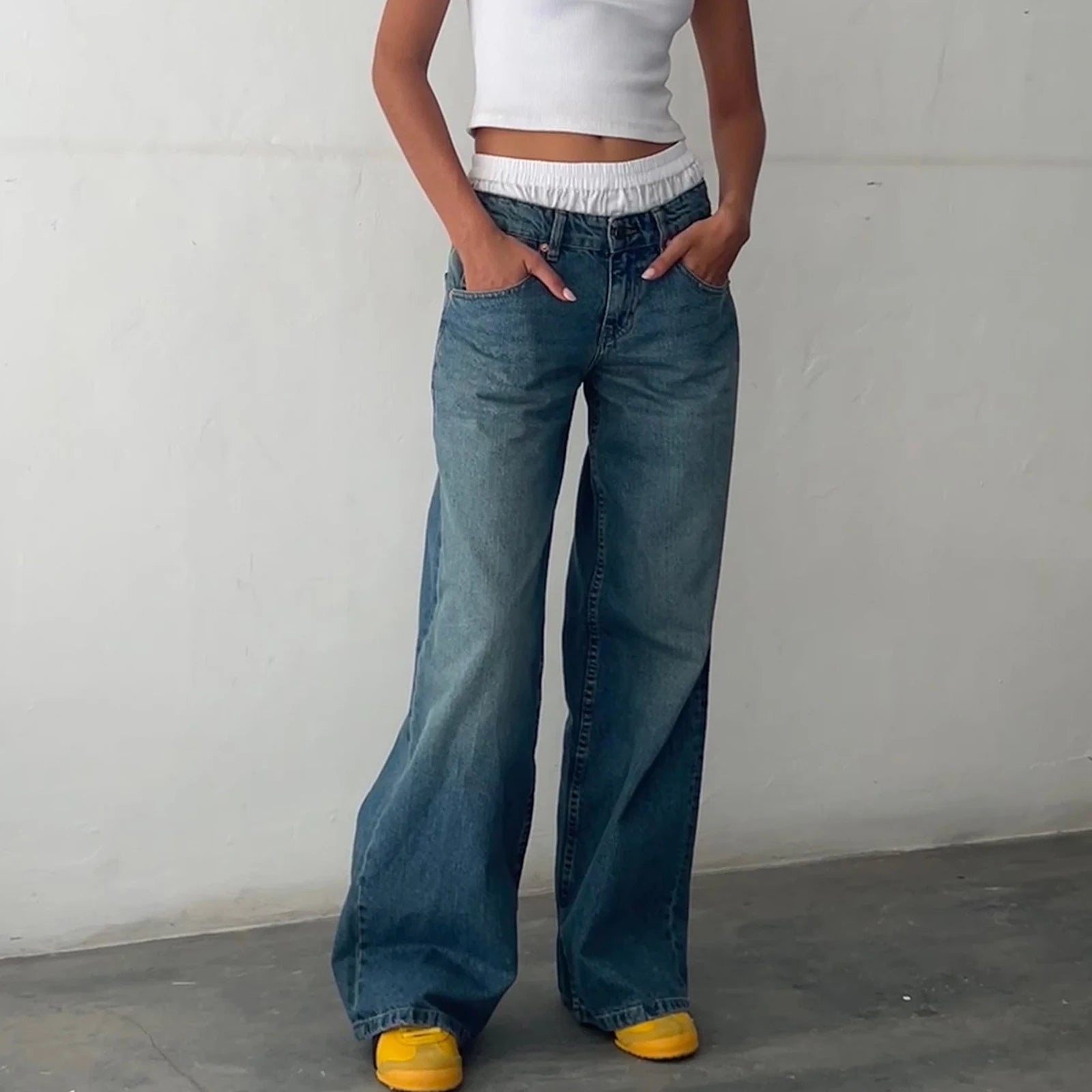 Y2K Baggy Low-Rise Straight Leg Jeans