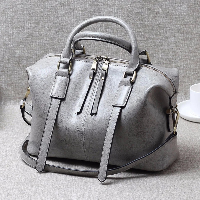 100% Genuine Leather Women Large Handbag Bag Shoulder Ladies Luxury Design Crossbody Bag Commuter Shopping Tote Bag For Women