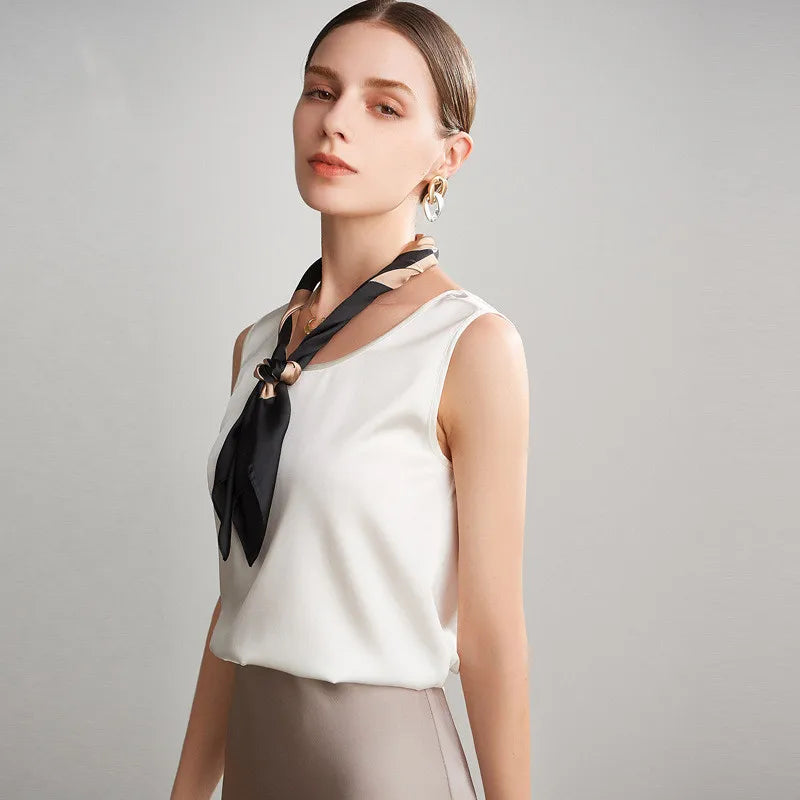 100% pure nature silk women tank tops basic tops real silk sleeveless top fashion summer clothing multicolor